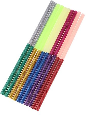 SEWACC 72pcs Glitter Hot Melt Glue Sticks 7x100mm Multi-Color Craft Adhesive Sticks for DIY Art and Repair Projects