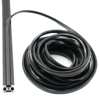 Iverntech 10 Meter schwarzer Staubschutz, weiche Abdeckung, Dichtungsstreifen für 20er-Serie, 6 mm Schlitz, Aluminiumprofil-Verlängerung