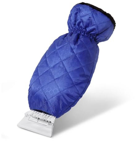 povtii Eiskratzer mit Handschuh, warm & wasserdicht, Windschutzscheiben-Eiskratzer, Handschuh, Schneeschaufel Handschuh, Eisschnee, Frostentferner, Reinigungswerkzeug für Autofenster, Zuhause,
