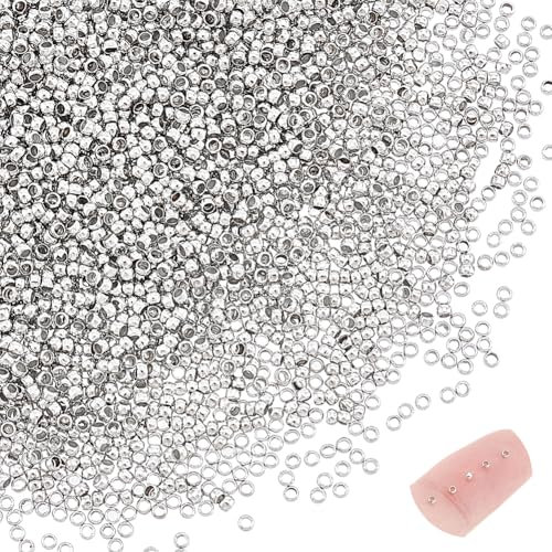UNICRAFTALE 5000 Stück Runde Quetschperlen 1.5mm Abstandshalterperlen 0.5mm Loch Winzige Perlen DIY Armband Quetschperlen Metallperlen Für Die Herstellung von DIY Armbändern Und Halsketten Mit Schmuck