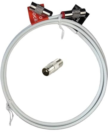 3m White Genuine Virgin Media IEC Quick Fit Male Push On or Over Female Wall Box Isolator Extension Cable for V6 TIVO Set Top Box or to VIVID Fibre Super Hub Broadband Modems 3 Metre