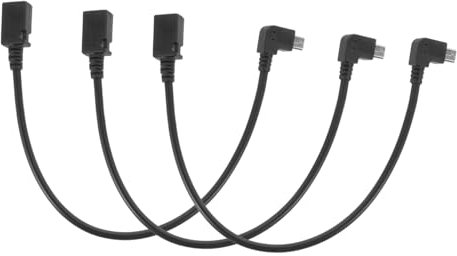 GRADENEVE 3pcs Micro Usb Right Angle Adapter Data Cable Usb to Cable Wire for Phone Fast Charging