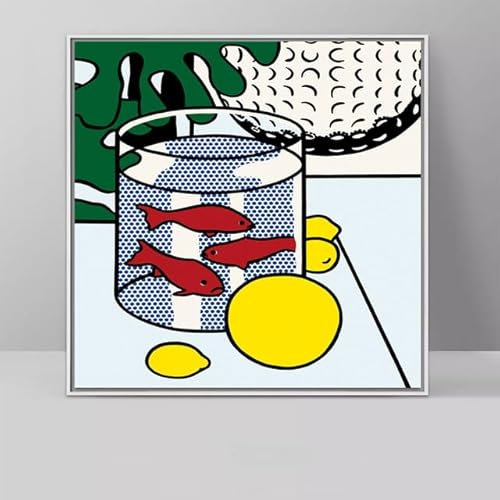 LATAFA Pop Roy Lichtenstein Poster Illustration Malerei Roy Lichtenstein Leinwand Wandkunst Roy Lichtenstein Drucke Home Wall Decor Bild 40x40cm rahmenlos