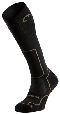 Lurbel Logan Six Nahtlose Socken, Trekkingsocken, Anti-Blasen-Socken, geruchshemmend und atmungsaktiv. Unisex-Socken., Schwarz / Sottobosco-Grün, L