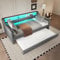 YESGIGA Daybett, 90 x 200cm, Schlafsofa, Tagesbett mit Lattenrost, Ambientelicht mit Fernbedienung, Bett mit ausziehbarem Bett, USB-Ladebuchse (Grau mit ausziehbarem Bett)