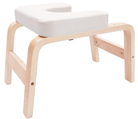 SanBouSi Banc de Yoga pour équilibre sur la tête, Tabouret de Yoga pour Postures inversées pour inversions et Relaxation, Chaise de Yoga Repose-tête, Blanc