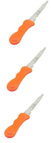 Tofficu 3 Stck. Kürbisschnitzmesser Werkzeug Halloween Professional Party pumpkin carving set schnitzset für kürbisse küchenutensilien Skulptionsinstrument Kürbisschnitzen pp Orange