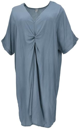 GURU SHOP Oversize Kaftankleid, Plus Size, Damen | Baumwolle, luftiger Schnitt, kurze Ärmel, bequem, lässig, ideal für Sommer, vielseitig kombinierbar.