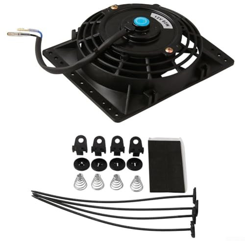 HEBEOT Radiator Cooling Fan, 12V 80W Electric Cooling Fan Car Radiator Fans For Heat Dissipation In Trucks And Trailers For Any 12V DC Vehicle