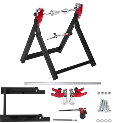 Equilibratrice per Ruote, Supporto per Equilibratura Ruote Pieghevole da 34,2 * 37,2 * 39cm Supporto di Equilibratura per Moto con Tutti Gli Accessori di Installazione per Pneumatici da 5 * 23 Pollici