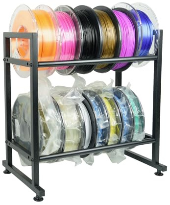 3D-Drucker Filament-Spulenhalter Lagerregal Aufbewahrung Regal Metall Spulen Halter,2-stufiger Schreibtisch-Spulenhalter Storage für PLA/ABS/TPU, für 3D-Drucker-Arbeitsplatz, Büro & Werkstatt
