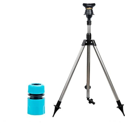 Helilyco Drehbarer Stativ-Sprinkler aus Edelstahl mit verstellbarem Höhenwinkel, Gartenrasenbewässerung, 55,9 - 89,9 cm
