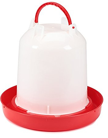 Mucola Hühnertränke Geflügeltränke Stülptränke 11 Liter Kunststoff Rot | Automatischer Wasserspender stehend, bruchsicher, Standfuß gegen Umkippen, Oberteil abnehmbar zum Befüllen