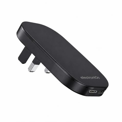 Ultra Slim Dual USB-C Charger 35W Folding Fast Wall Plug UK, Both Ports PD | Dual USB-C PD Plug | Folds Flat, Slides in Pocket | Charges MacBook Air, iPhone, iPad, Samsung | Splits 20W+15W | UK 3-Pin