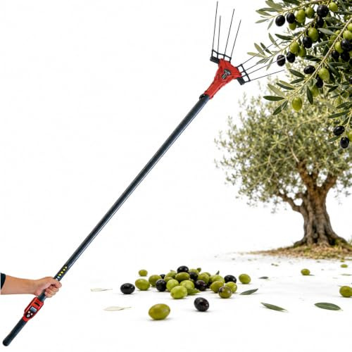 pealiritansemen Electric Fruit Picker, Olive Picker Machine with 175-270cm Telescopic Pole, 6 Adjustable Speeds and LED Display for Olives, Coffee Cherries, Walnuts and Pecans Today 250W-ToolOnly