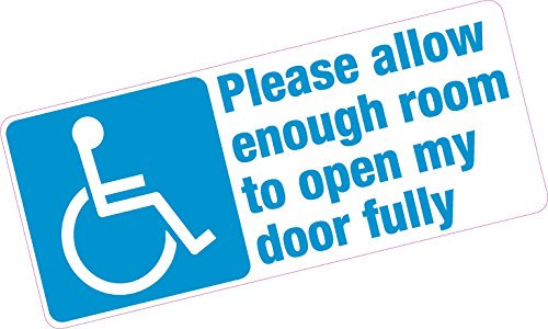 Allow Enough Room to Open Door Disabled Blue Badge Vinyl Car Sticker