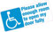 Allow Enough Room to Open Door Disabled Blue Badge Vinyl Car Sticker