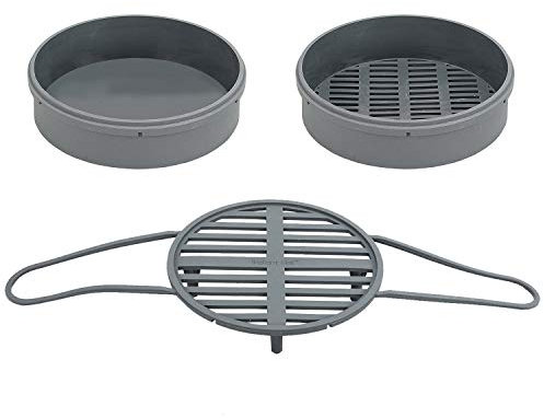 Instant Pot IP-Silicone Steamer Insert Dampfgarer-Set, Lebensmittelechtes Silikon, grau