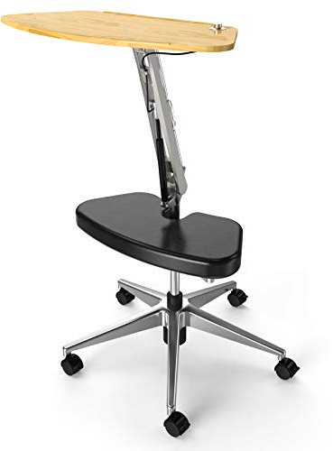 RoomyRoc Mobile Laptop Desk/Cart/Stand with Adjustable Tabletop and Footrest Computer Table (Black)