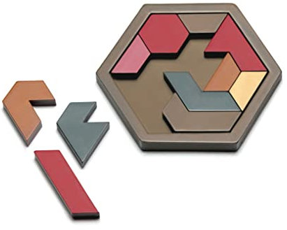 Natureich Rätsel Steckpuzzle mit geometrischen Formen/Motorik Holzbausteine Geometrie Puzzle/Geschicklichkeitsspiel für Kinder ab 4 Jahre aus Holz in braun