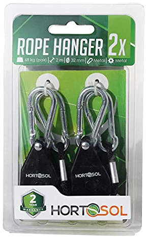 HORTOSOL Seilzug Lampen Aufhänger 1/8' Metall Karabiner 68kg 2m