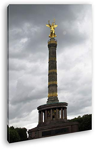 Leinwandbild Die Berliner Siegessäule – Stolze Monument der Geschichte Format: 120x80 cm XXL Kunstdruck Bild auf Keilrahmen/Wandbild/Wohnzimmer Deko