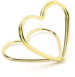 jakopabra 10 Kartenhalter Herz aus Metall (Gold)