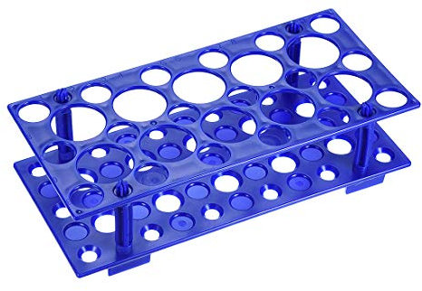 sourcing map Abtropfgestell, abnehmbar, Polypropylen, 28 Fächer, Blau, für 50 ml/15 ml/10 ml