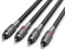 Audibax Silver Cable Premium 2 RCA a 2 RCA Stereo 3 Metros Negro
