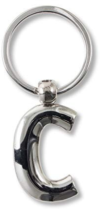 IF IF Metal Letter Keyring Personalised Alphabet Letters - Silver - C Porte-clés 7 Centimeters Argenté (Silver)