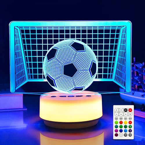 HYODREAM Fußball Geschenke Nachtlicht für Kinder, 14 Farben mit Fernbedienung Timer und Dim Funktion