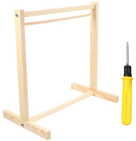 Milisten Puppen KleiderstäNder Aus Holz Wäscheständer Kleiderbügelhalter Garderobenständer für Puppenkleider Puppenhaus Miniatur Zubehör, Ordentliche Garderobe Und Spielzeugorganisation