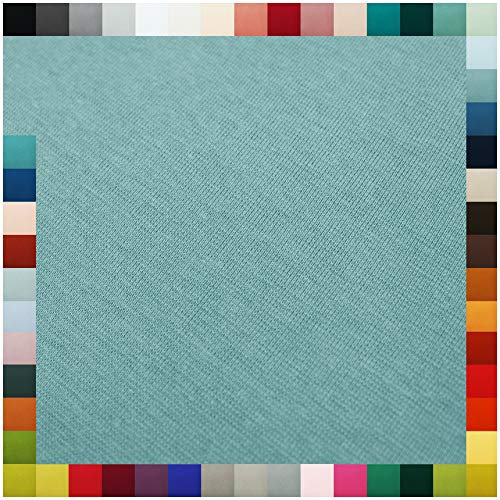 Bündchenstoff als Meterware Schlauchware 70cm breit 95% Baumwolle, 5% Elasthan über 50 Farben Auswahl Jersey (017 | dunkel aqua, Länge: 2,0m)