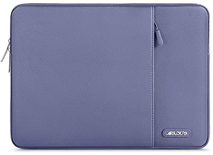 MOSISO Laptop Hülle Tasche 13 Zoll, 13 Zoll Laptoptasche Kratzfest | Ultraleicht, Ultradünn Polyester Vertikale Laptophülle mit Fronttasche für 13 MacBook Air 13/Neo/Pro, Lavendel Grau