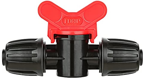 La Farah 10 Pcs Drip Irrigation Fittings, Lock Coupler with Switch Valve for 1/2 Inch Drip Tubing(1/2 ID x 0.65 OD), Barbed Straight Connector for Irrigation Pipe Hose