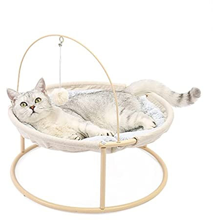 M I A Cat Hammock,Pet Bed Detachable Pet Bed with Dangling Ball,2 in 1 Cradle and Hammock Cat Furniture