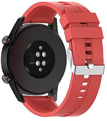 Vaporly UK 20mm Soft Silicone Red Watch Strap for Galaxy Watch 42mm, Garmin Vivoactive 3, Samsung Galaxy Active 2, Garmin Forerunner 245/245 Music, Vivomove HR, Forerunner 645/645 Music (Red)
