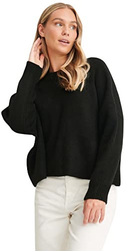 NA-KD Wide Knitted Sweater Suéter pulóver, Negro, XS para Mujer