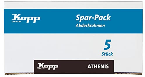 Kopp ATHENIS 2-fach Abdeckrahmen in Rein-Weiß - 5 Stück - 86 x 157 x 9,5 mm - Rahmen für Steckdosen & Schalter - Eleganter Steckdosenrahmen aus Kunststoff - Hochwertiger Lichtschalter-Rahmen