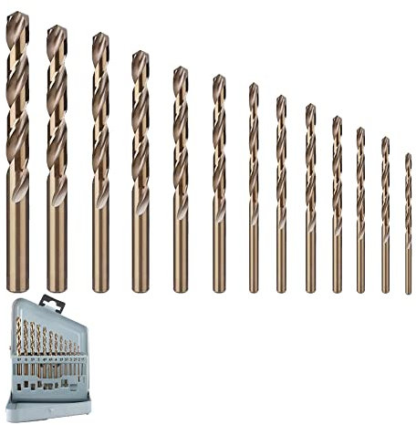 Brocas de acero inoxidable HSS para cobalto y cobalto (1,5 mm - 6,5 mm) con revestimiento de titanio cobalto para metal endurecido, acero inoxidable, hierro fundido y plástico de madera con