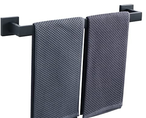 SAYAYO Handtuchhalter Schwarz Gästehandtuchhalter Wandmontage Edelstahl Handtuchring Badetuchhalter für Badezimmer und Küche 50CM, EGYT050-B