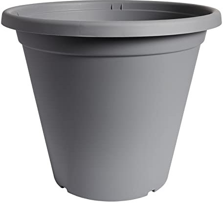 Clever Pots Plastic Plant Pot, 50cm Outdoor or Indoor Pot with Drainage Holes, Lightweight and Weather Resistant Planter for Flowers Plants, Ideal for Garden, Decking and Patios, Charcoal (487629)