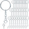 Schlüsselring mit Kette 170 Stück Schlüsselanhänger Basteln Set (85 Schlüsselanhänger Ringe Kette + 85 Schrauböse Pins) Schlüsselringe 25mm für Schlüssel DIY Taschen Schmuckherstellung (Silber)