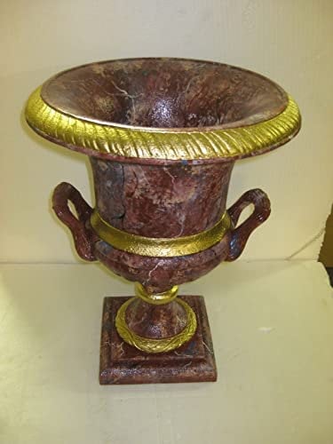 Kunibert Antiker Pflanzkübel Blumenkübel Blumentopf Höhe54cm Farbe: robinrot marmoriert mit Gold Stil : römisch/griechisch