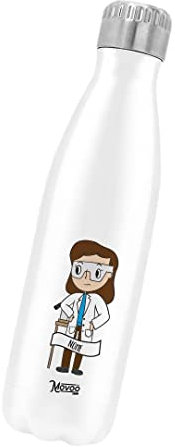 Borraccia Termica Bottiglia Termica Acciaio Inox 500ml Bottiglia Termica Made in Italy Ecologica Thermos 24 Ore Freddo & 12 h Caldo - Personalizzata con nome - Chimico Donna