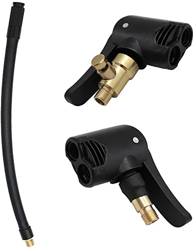 YDHfdc 2 Stück 8mm Air Chuck Reifenfüllschlauch Hebelstecker Reifenfüller mit 20cm Reifenfüller Schlauch Messing Autoventil Adapter für Auto Fahrrad Motorrad