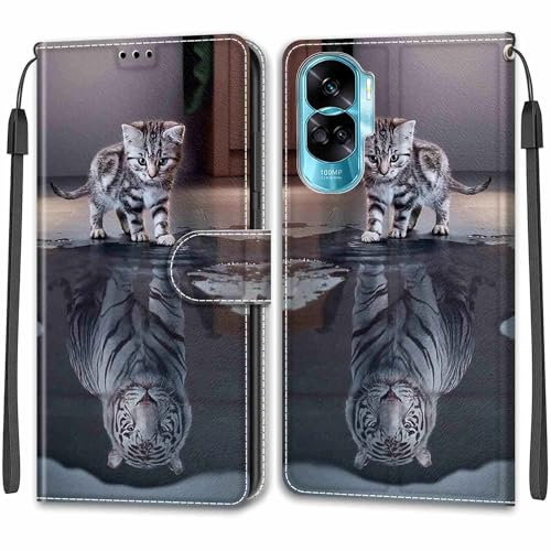 Funda para Honor 90 Lite 5G / X50i 5G Carcasa, Flip Folio Cuero Magnético Carcasa con [Ranura para Tarjeta] [Función de Soporte] Funda Compatible Honor 90 Lite 5G / X50i 5G