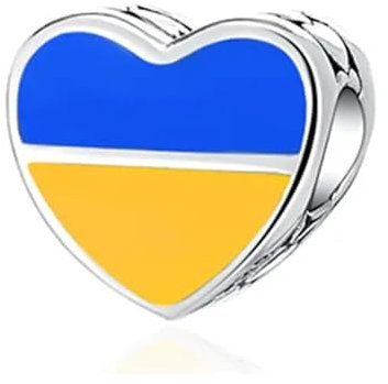 Streetculture Ukraine Odessa Mykolajiw Mariupol Kyjiw Charkiw Lwiw Donezk Dnipro Kiev Heimat Europa Krieg Frieden Liebe Love Herz - Charm 925 Silber Bettelarmband Anhänger Schmuck