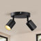wowatt Deckenstrahler 2 Flammig Rund, Deckenleuchte Strahler Schwarz Schwenkbar GU10, Deckenlampe Wandstrahler Drehbar, Spotlight Deckenspots für Küche, Schlafzimmer, Wohnzimmer (Ohne Leuchtmittel)