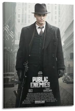 greb Filmposter Public Enemies, Raumdekoration, ästhetisches Poster, künstlerisches Poster für Schlafzimmer, Wohnzimmer, Wände, 30 x 45 cm, Rahmenstil